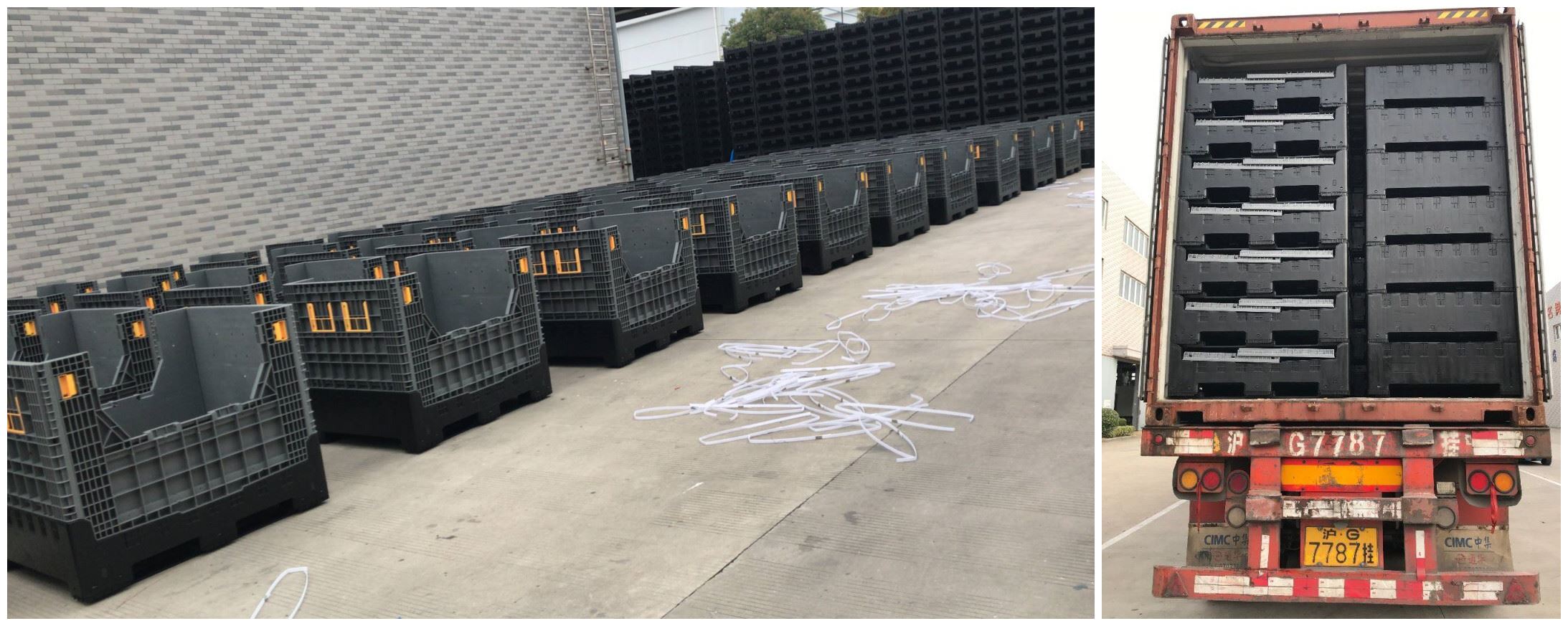 Heavy duty folding bulk container